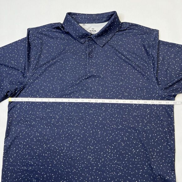 NEW Under Armour Golf Polo Shirt Blue Golf Ball Tee Print UPF 50 $90 Size XL - Picture 8 of 12